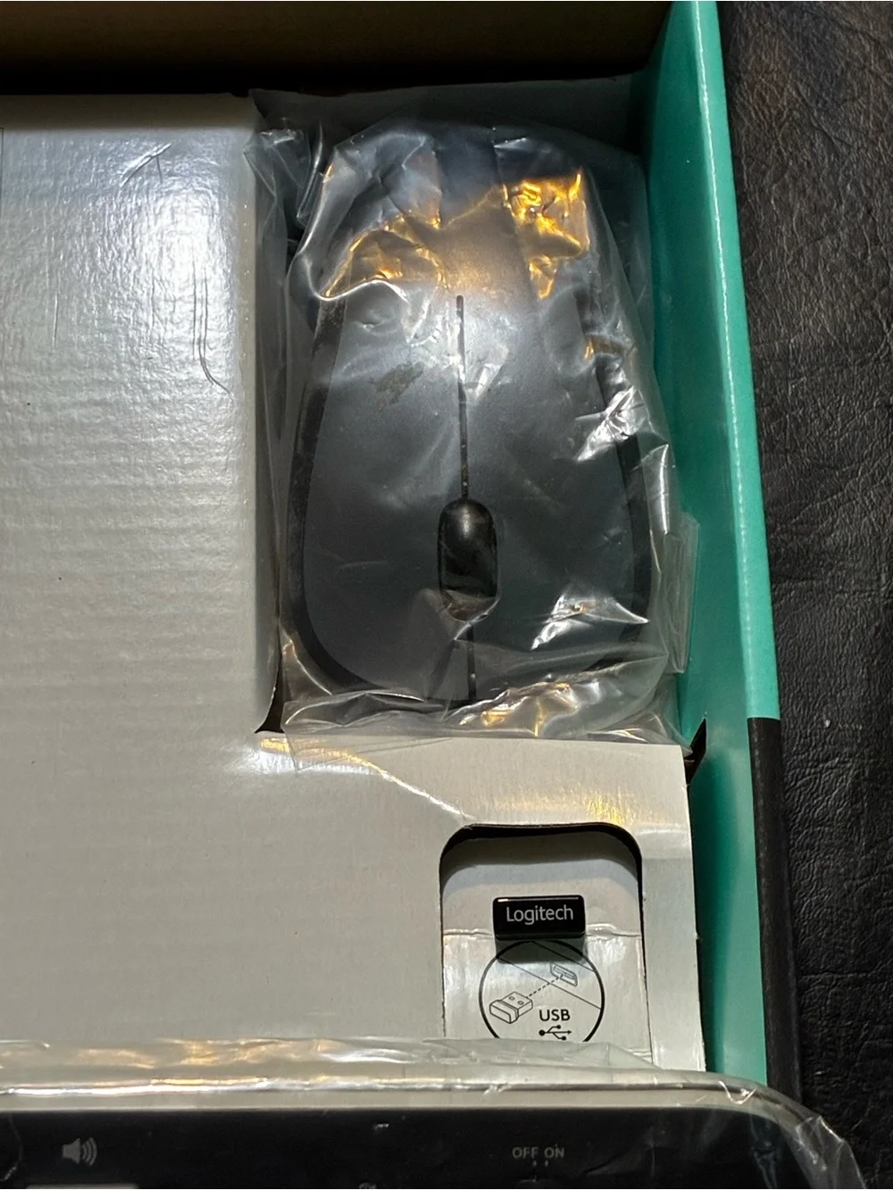 Logitech MK530 Wireless Keyboard and Mouse - Black with Teal Accents